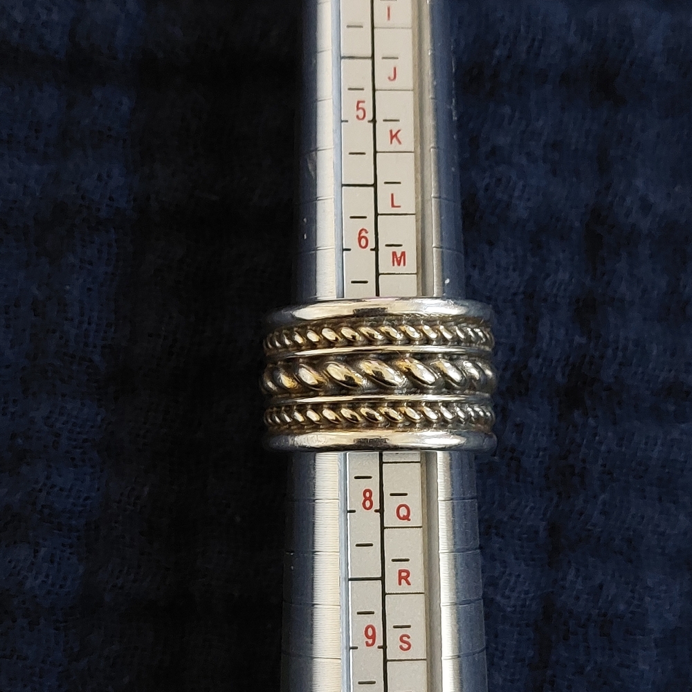 Brighton Silver And Gold-Tone Textured Ring, Size 7 - Picture 6 of 6